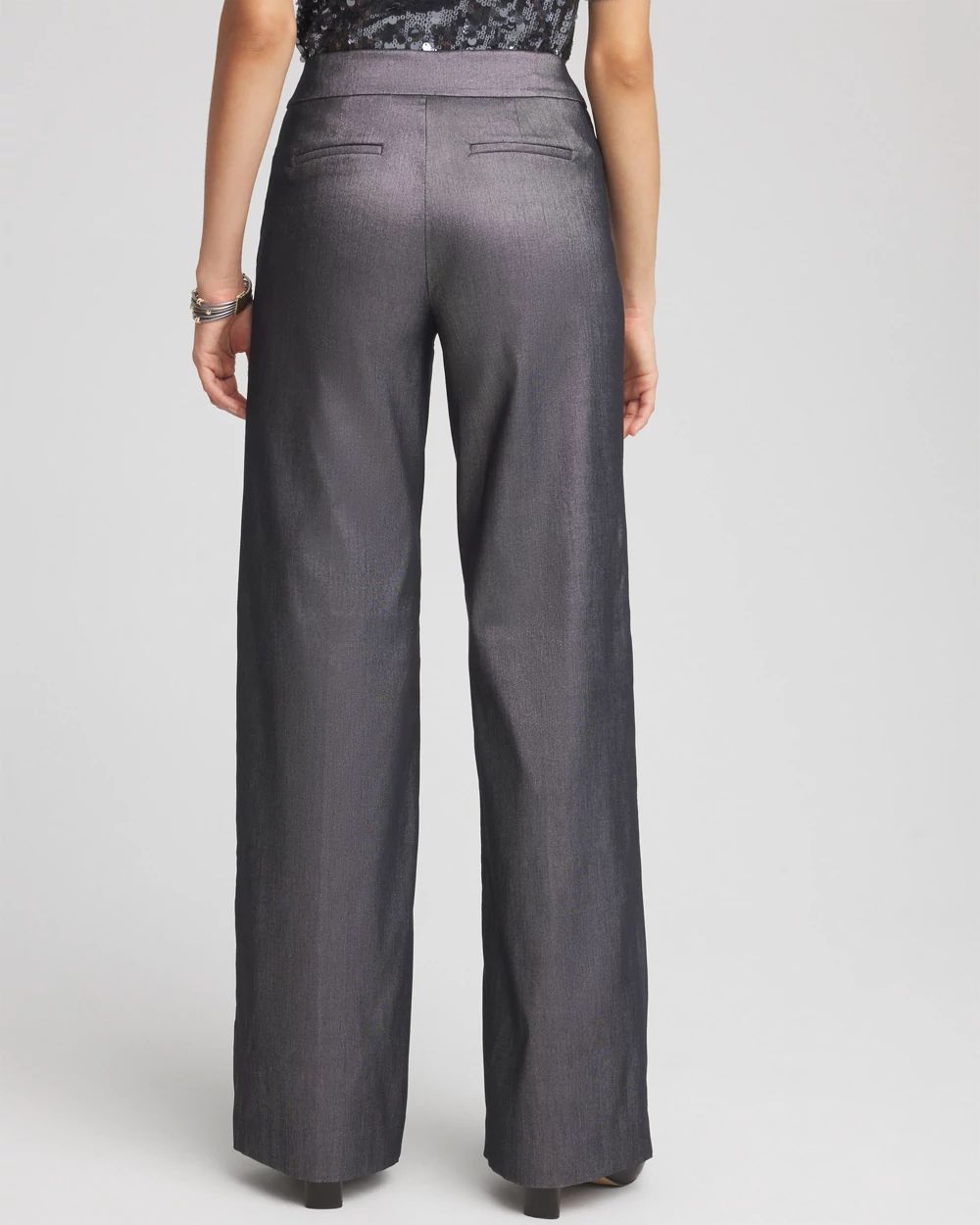 【SHALOM】WICHU PANTS SILVER Smak Parlour 1960s Metallic Silver High Waist Flare Pants